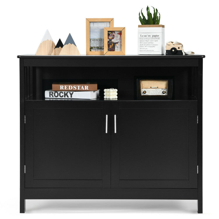 Kitchen Buffet Server Sideboard Storage Cabinet with 2 Doors and Shelf