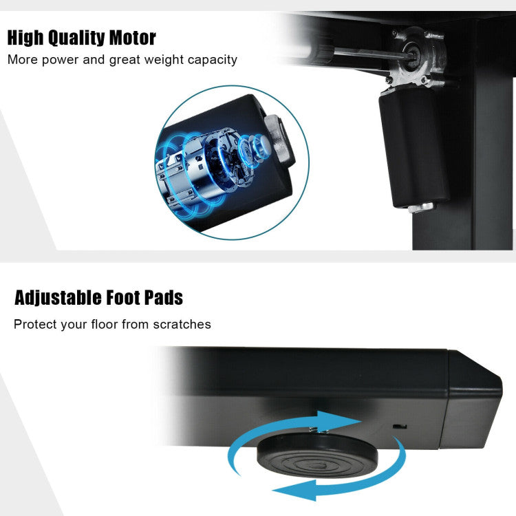 48-Inch Electric Height Adjustable Standing Desk with USB Port