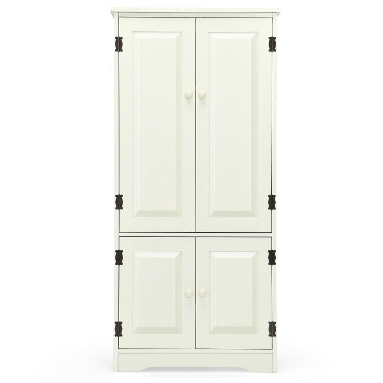 Accent Floor Storage Cabinet with Adjustable Shelves and Antique 2-Door