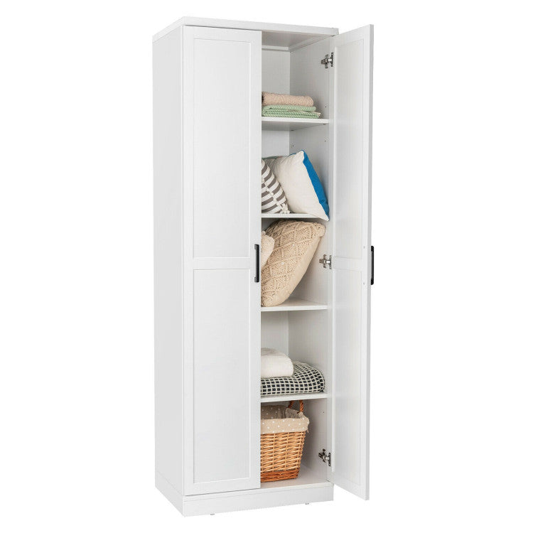 70 Inch Freestanding Storage Cabinet with 2 Doors and 5 Shelves