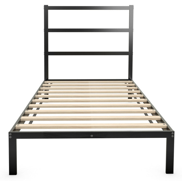 Twin/Full Size Metal Bed Platform Frame with Headboard.