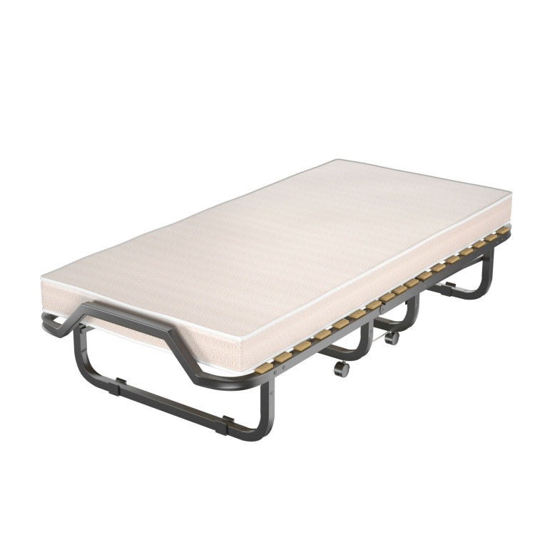 79 X 36 Inch Folding Rollaway Bed with Memory Foam Mattress