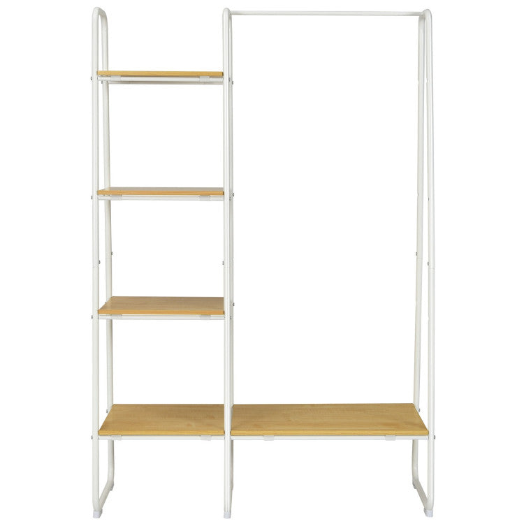 Clothes Rack Free Standing Storage Tower with Hanging Bar