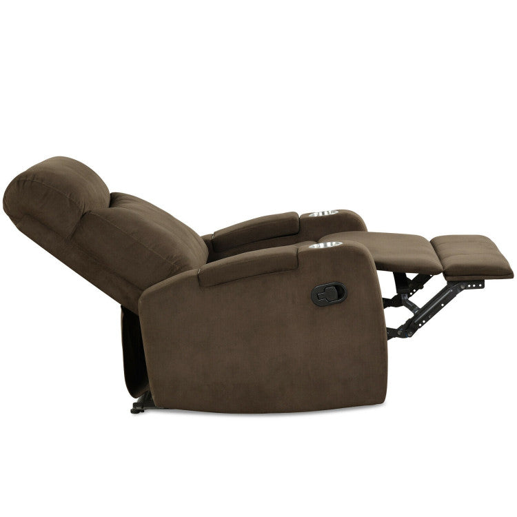 Recliner Chair Single Sofa Lounger with Arm Storage and Cup Holder for Living Room