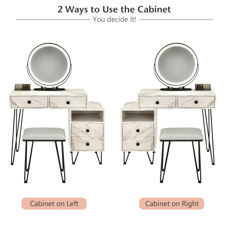 Modern Dressing Table with Storage Cabinet