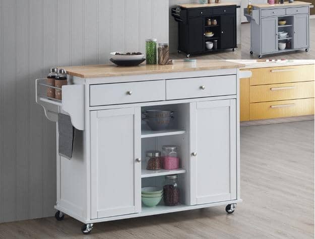 White Grady Kitchen Island - StafforaFurniture