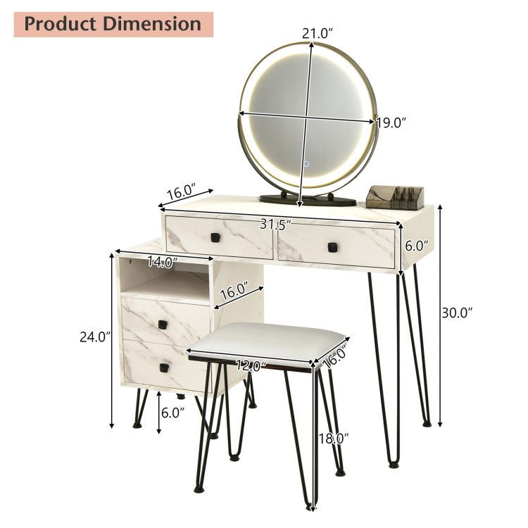 Modern Dressing Table with Storage Cabinet