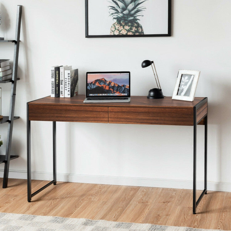 44 Inch 2-Drawer Computer Desk with 2 Drawers for Bedroom and Office