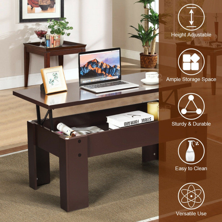 Lift Top Coffee Table with Hidden Storage Compartment