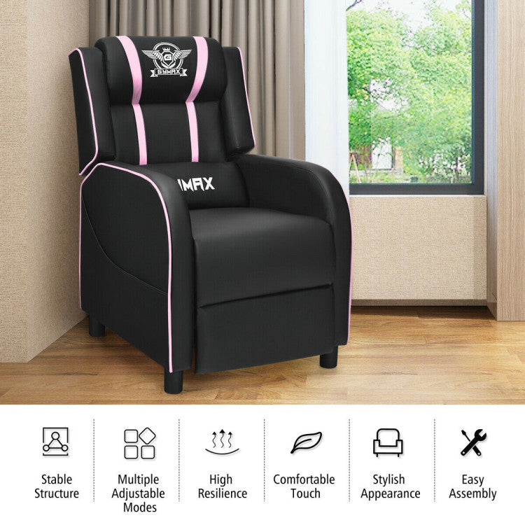 Massage Gaming Recliner PU Leather Chair with Footrest