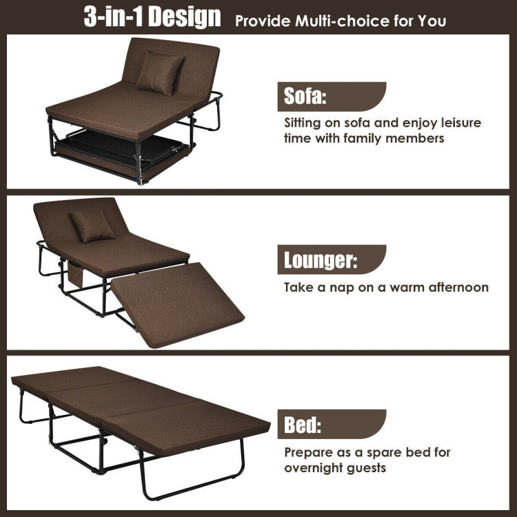 Folding Guest Sleeper Bed with 6 Adjustable Positions