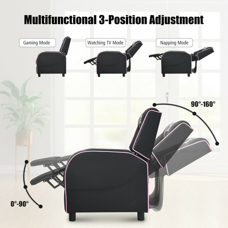 Massage Gaming Recliner PU Leather Chair with Footrest