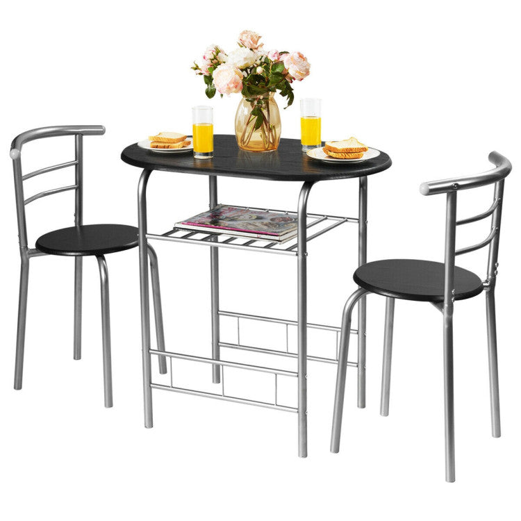 3-Piece Space-Saving Bistro Set for Kitchen and Apartment