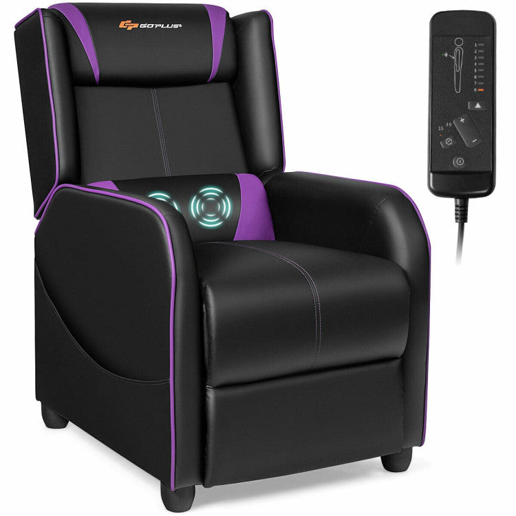 Adjustable Modern Gaming Recliner Chair with Massage Function and Footrest