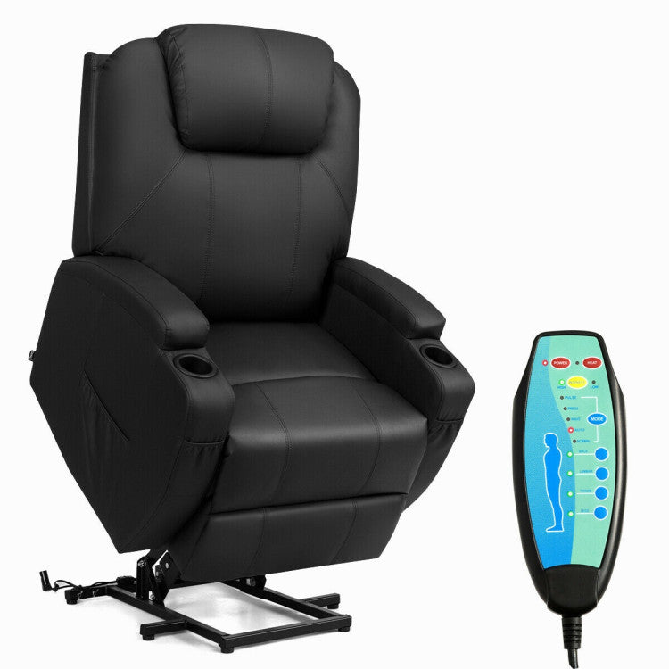 Power Lift Recliner Chair with Massage and Heat for Elderly with Remote Control