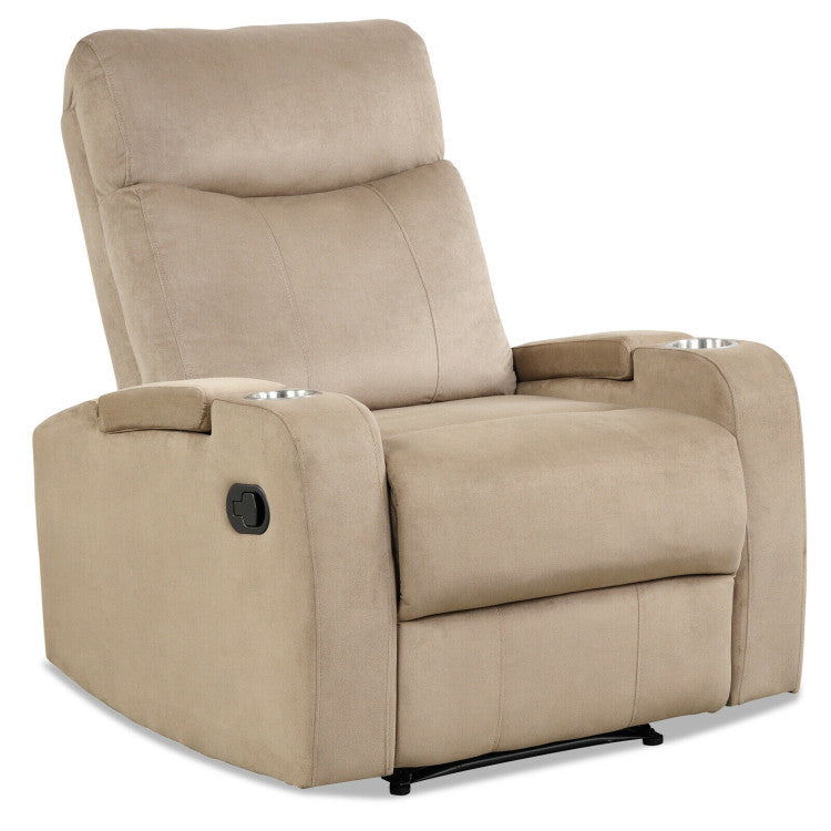 Recliner Chair Single Sofa Lounger with Arm Storage and Cup Holder for Living Room