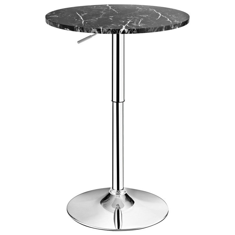 360° Swivel Cocktail Pub Table with Sliver Leg and Base