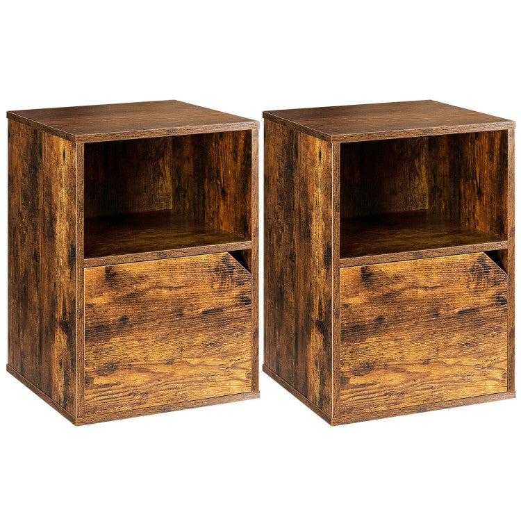 Set of 2 Nightstands Side End Table for Living Room