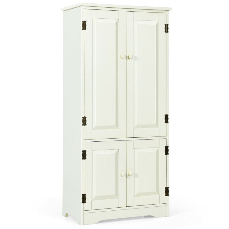 Accent Floor Storage Cabinet with Adjustable Shelves and Antique 2-Door