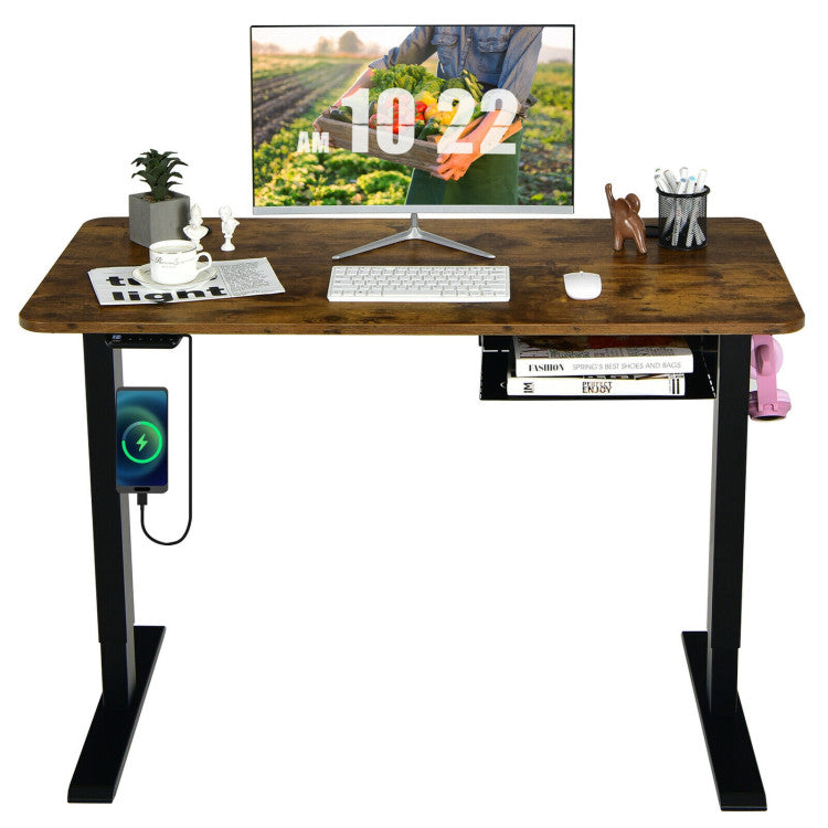 48-Inch Electric Height Adjustable Standing Desk with USB Port