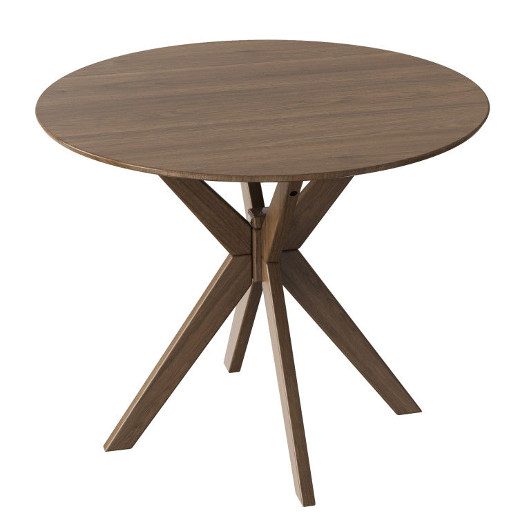 35 Inch Modern round Wood Dining Table with Solid Legs