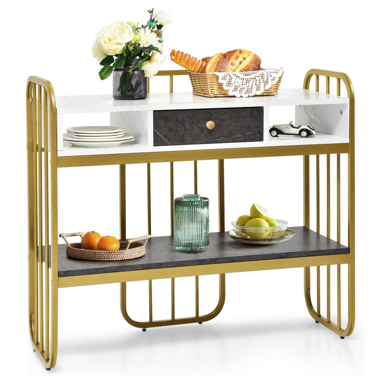 Console Table with Drawer Storage Shelf Wide Tabletop