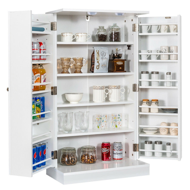 17-Tier Kitchen Pantry Cabinet with 2 Doors and 6 Adjustable Shelves