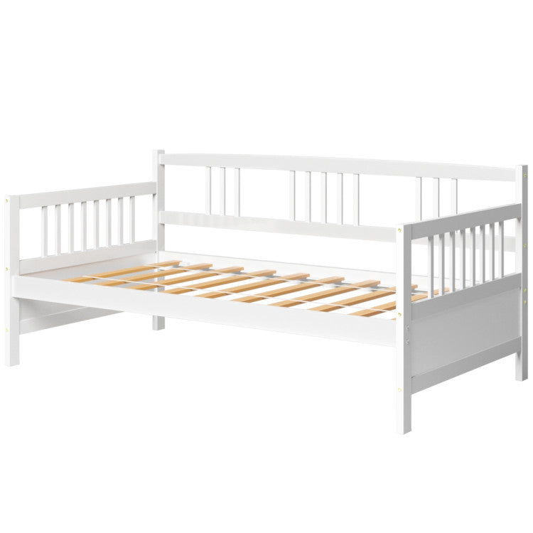 Modern Twin Size Daybed Frame with Wooden Slats Support