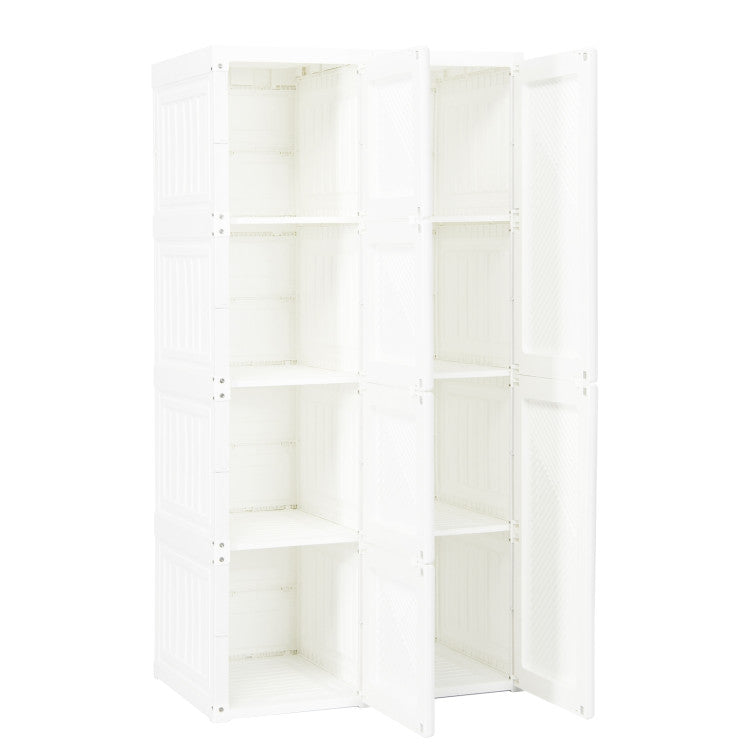 Foldable Armoire Wardrobe Closet with 8/10/12 Cubes