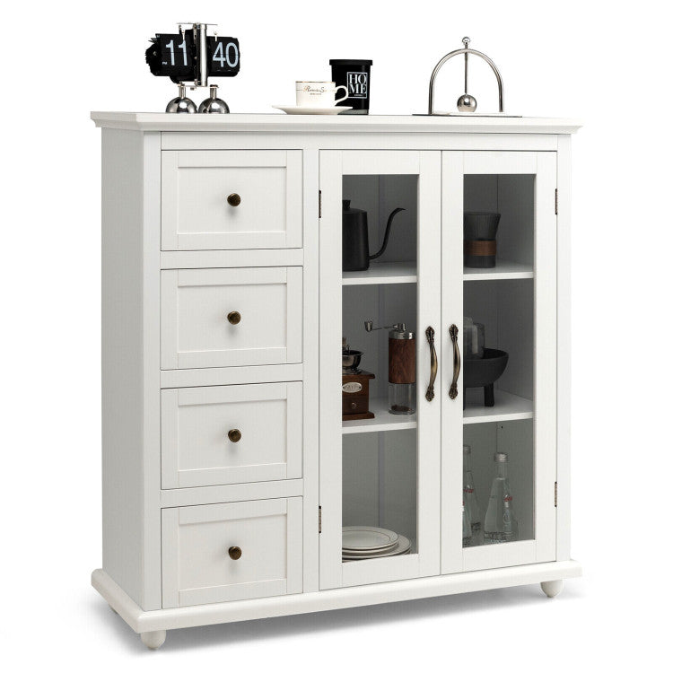 Buffet Sideboard Table Kitchen Storage Cabinet with Drawers and Doors