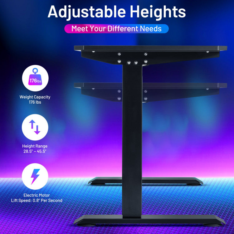 Electric Standing Gaming Desk with Height Adjustable Splice Board