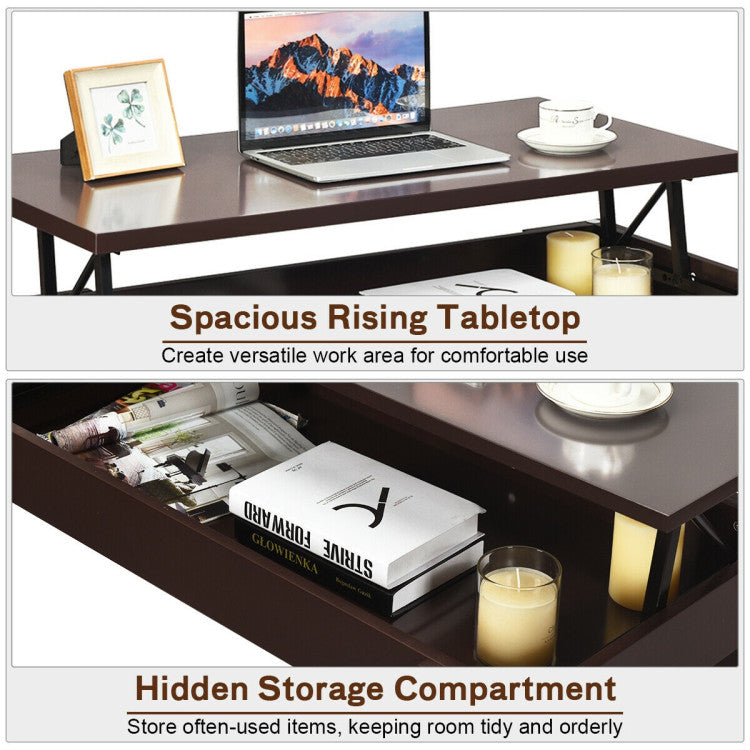 Lift Top Coffee Table with Hidden Storage Compartment