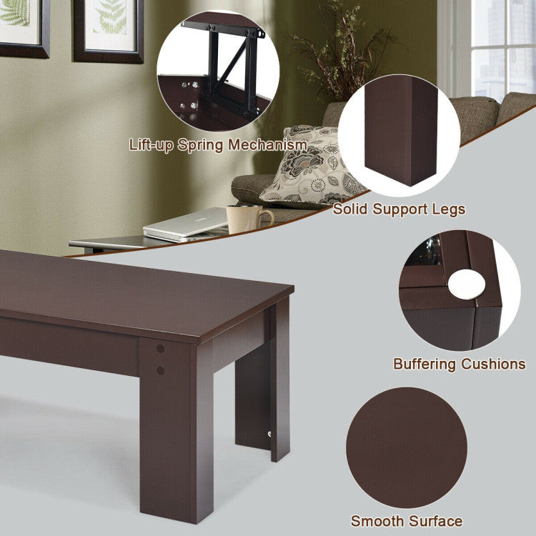 Lift Top Coffee Table with Hidden Storage Compartment