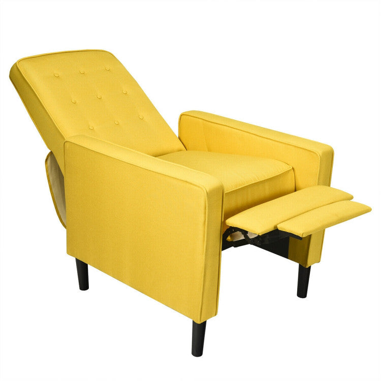 Modern Fabric Push-Back Recliner Chair with Button-Tufted Back and Thick Cushion