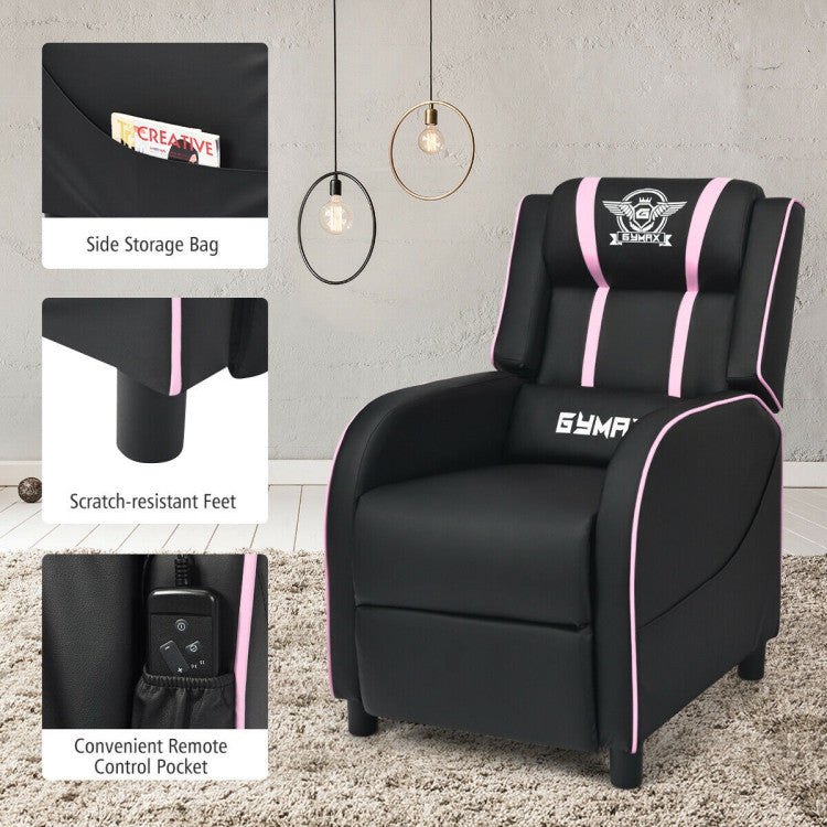 Massage Gaming Recliner PU Leather Chair with Footrest