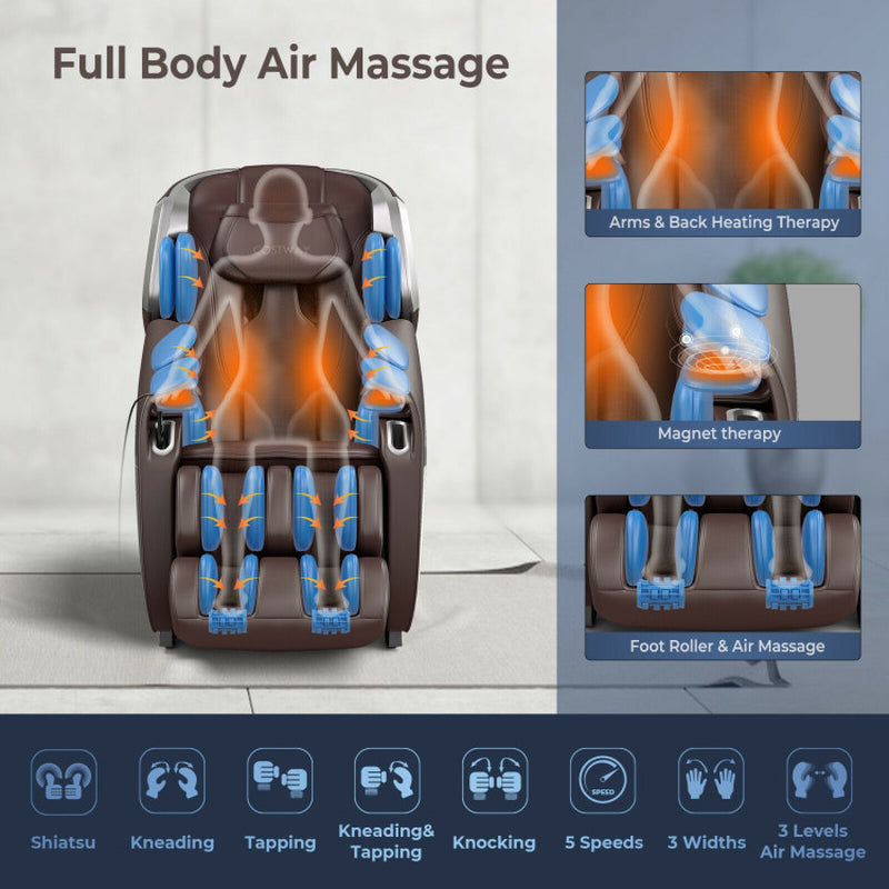 Full Body Zero Gravity Massage Chair with SL Track Voice Control Heat