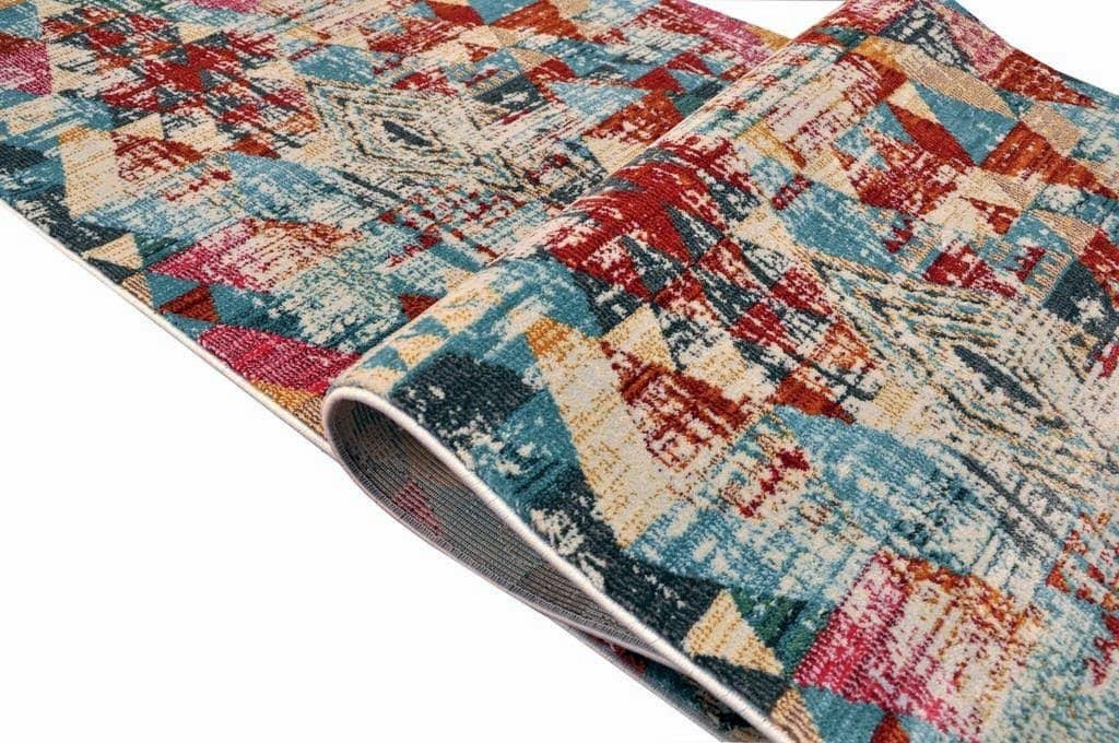 Geometric Vibrant Vintage Area Rug V107A - Context USA - Area Rug by MSRUGS