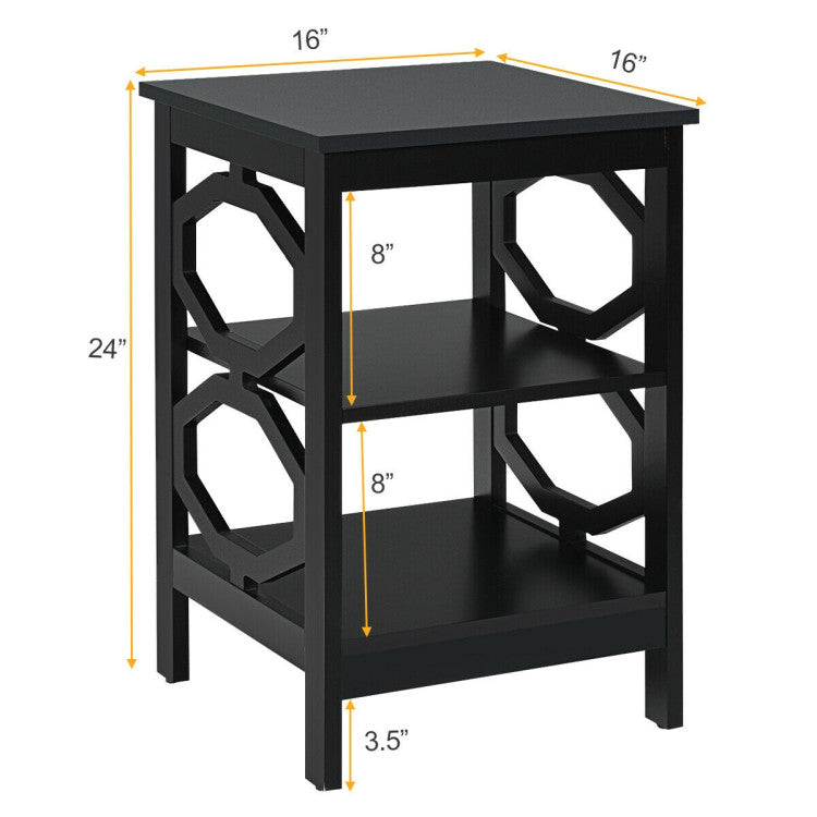 3-Tier Nightstand Sofa Side End Accent Table