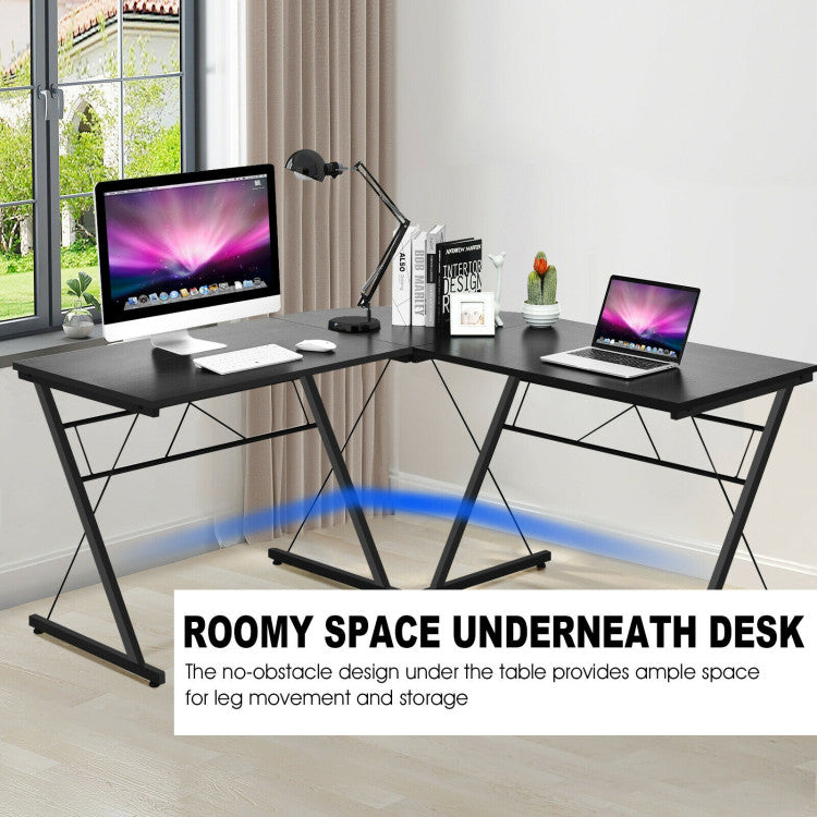 59 Inch L-Shaped Desk Corner Computer Desk with round Corner