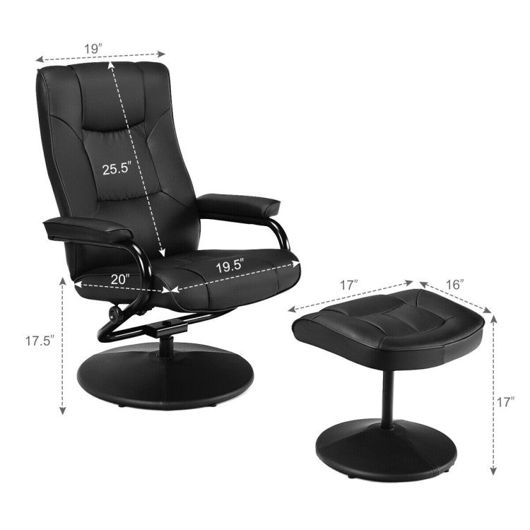 360° Swivel Recliner Chair with Ottoman