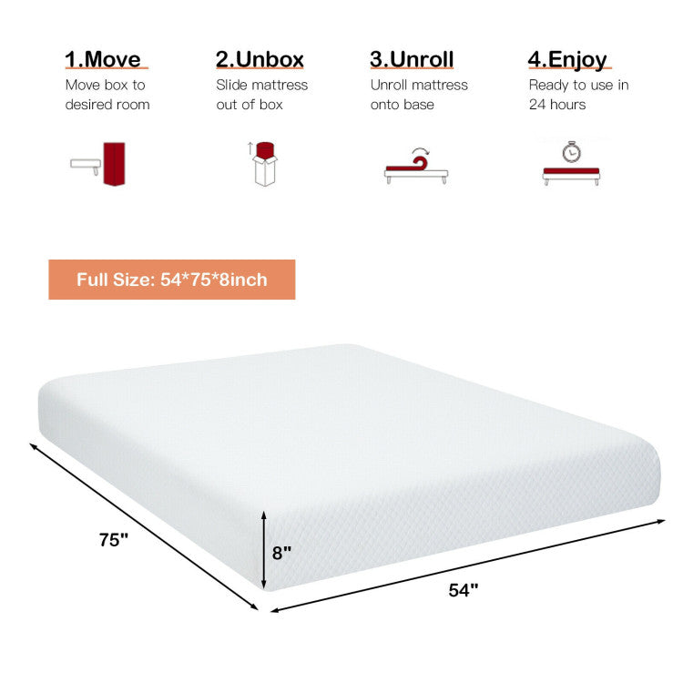 8 Inches Foam Medium Firm Mattress with Removable Cover