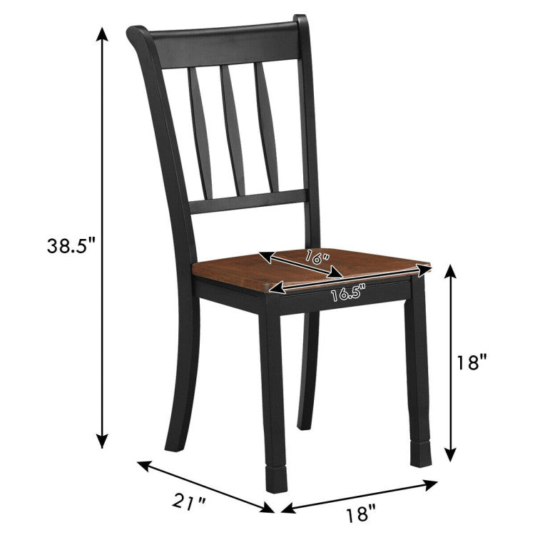 2 Pieces Solid Whitesburg Spindle Back Wood Dining Chairs