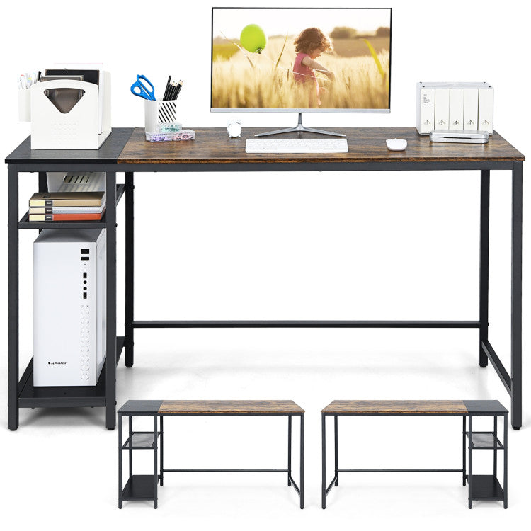 55 Inch Reversible Computer Desk with Splice Tabletop