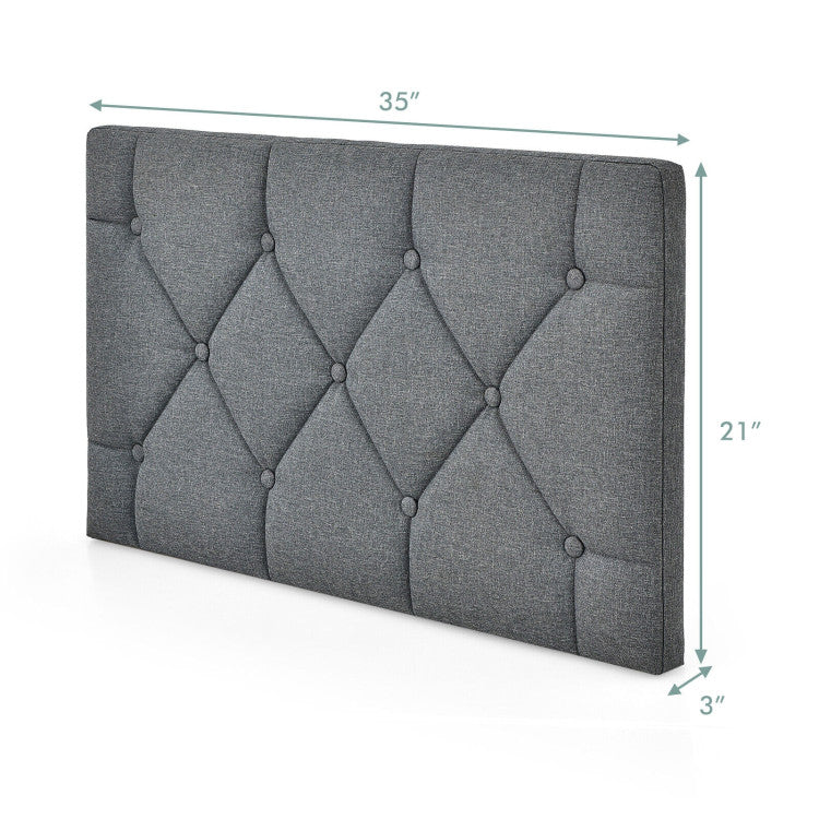 Twin Size Wall-Mounted Upholstered Bed Headboard