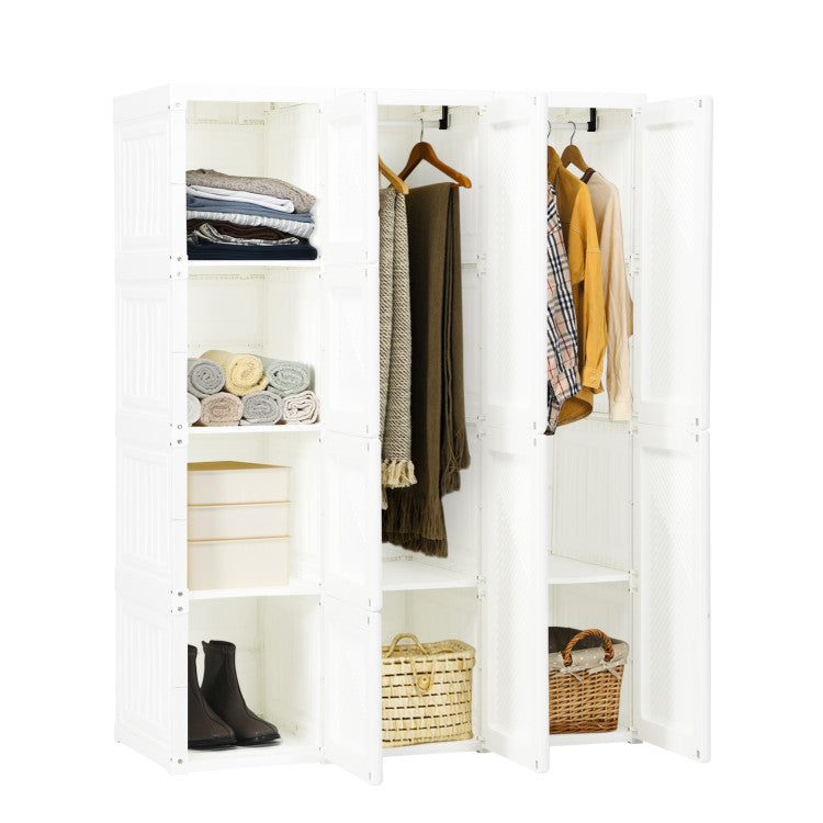 Foldable Closet Clothes Organizer with 8 Cubby Storage