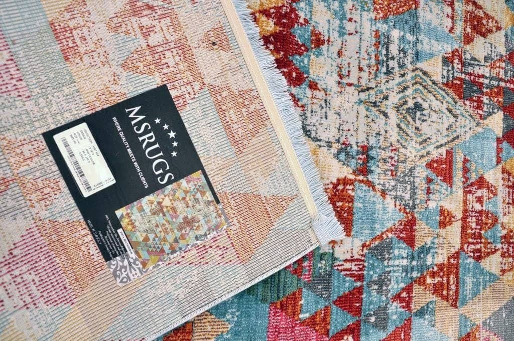 Geometric Vibrant Vintage Area Rug V107A - Context USA - Area Rug by MSRUGS