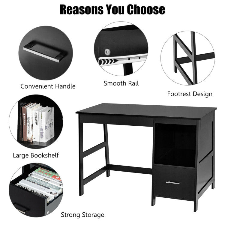 47.5-Inch Modern Home Computer Desk with 2 Storage Drawers