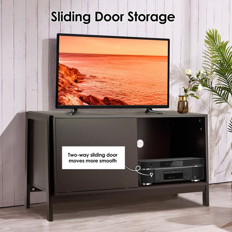 Wooden TV Stand with Sliding Doors for Tvs up to 50 Inch