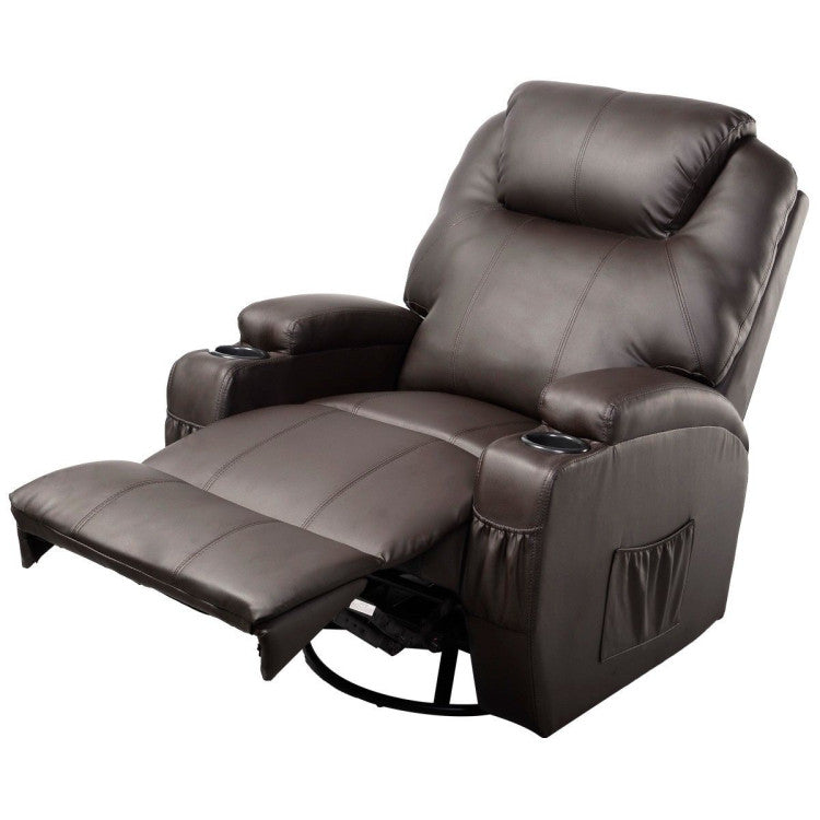 Faux Leather Heated Massage Recliner Chair with Remote