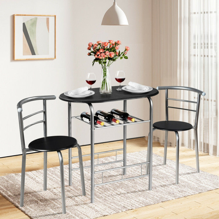 3-Piece Space-Saving Bistro Set for Kitchen and Apartment